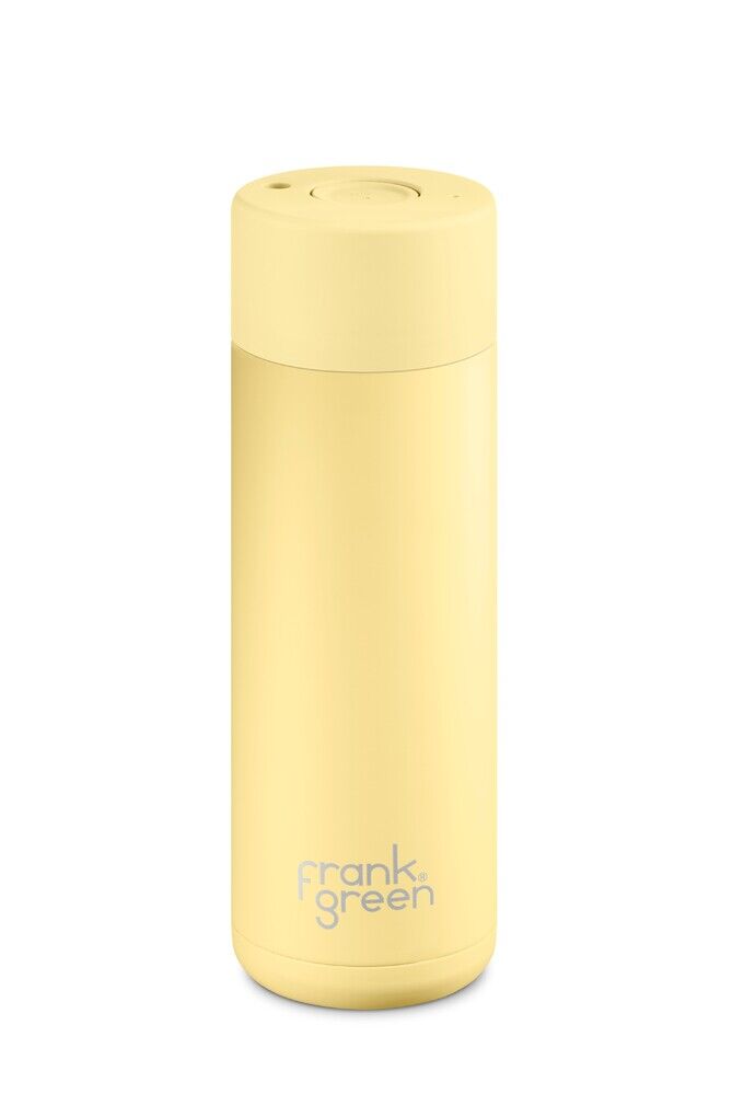 Frank Green Reusable Bottle Ceramic 595ml Buttermilk Push Button Lid