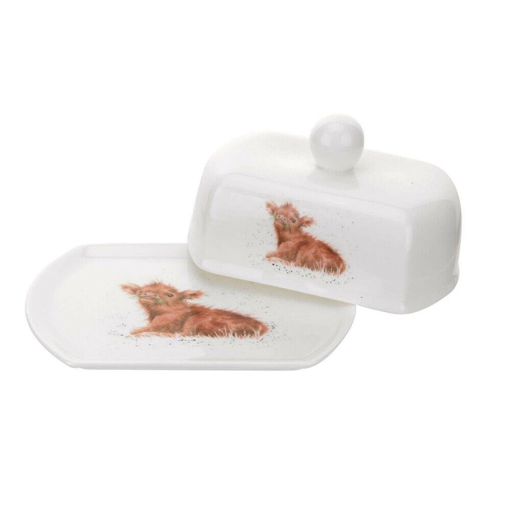 Wrendale Designs By Royal Worcester Covered Butter Dish Calf