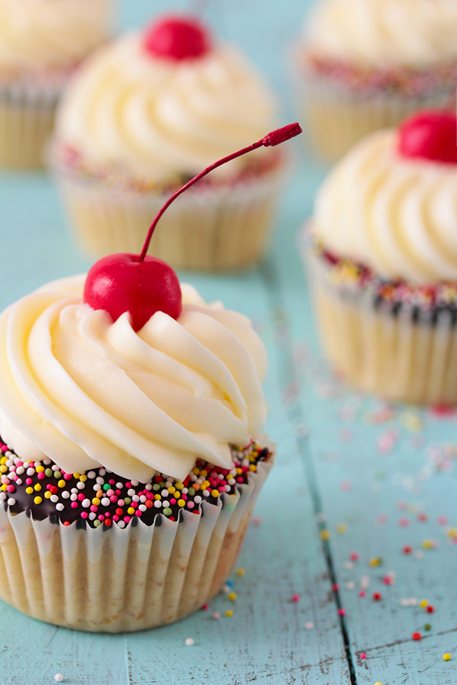 Cupcakes de banana split PequeRecetas