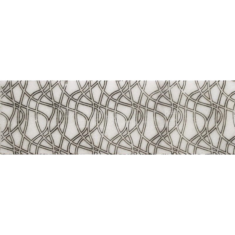 Willow Wall Border Levant, Black Pera Tile