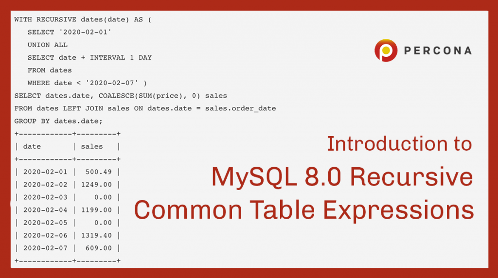 Introduction to MySQL 8.0 Recursive Common Table Expression (Part 2)