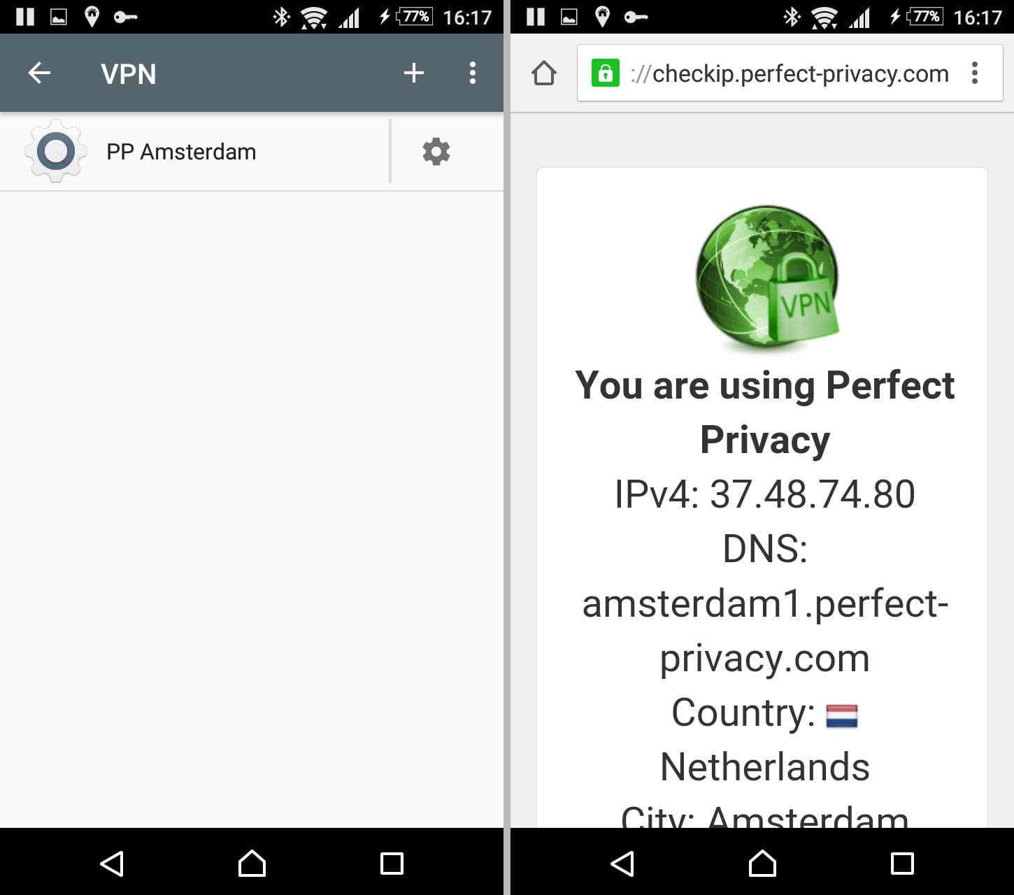 AlwaysOn VPN with Android Perfect Privacy