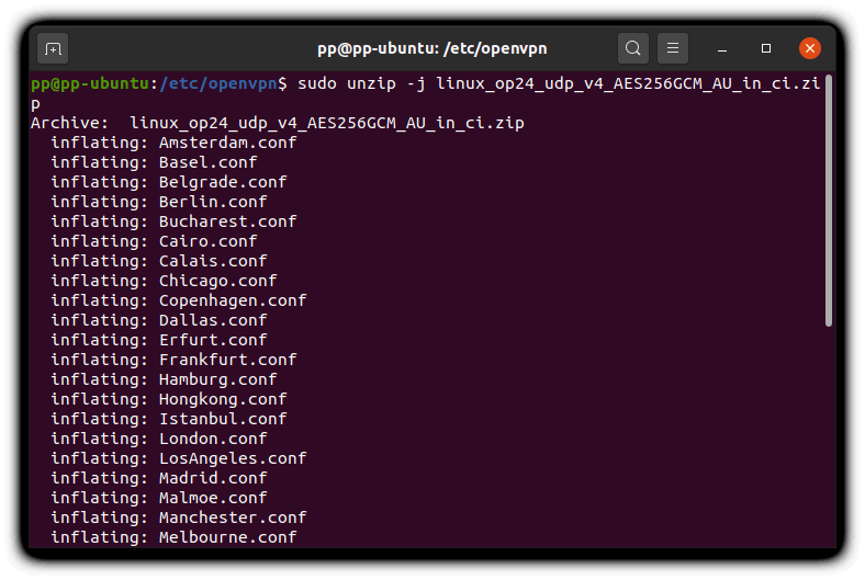 OpenVPN in Linux Terminal Perfect Privacy
