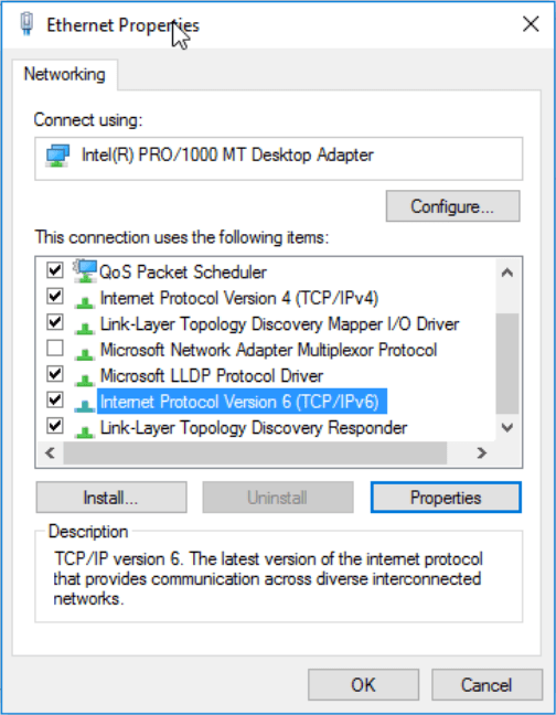 Fixing DNS issues which are caused by non functional IPv6 (Windows 10