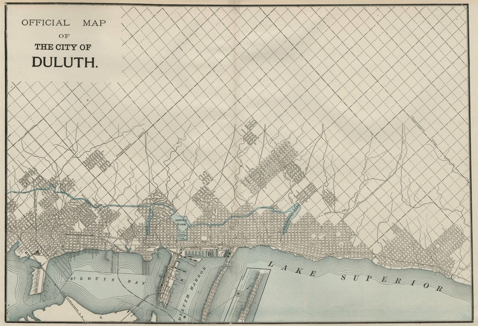 Official Map of the City of Duluth, 1889 Perfect Duluth Day