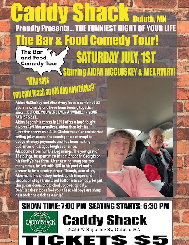 The Bar & Food Comedy Tour with Aidan McCluskey and Alex Avery