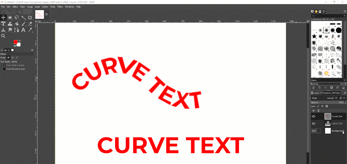 How to Curve Text in Gimp With Paths Tool Like a Pro