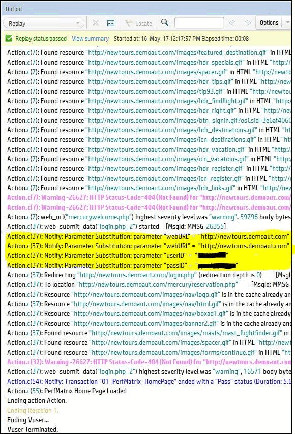 LoadRunner Runtime Settings Log Standard Log Extended Log