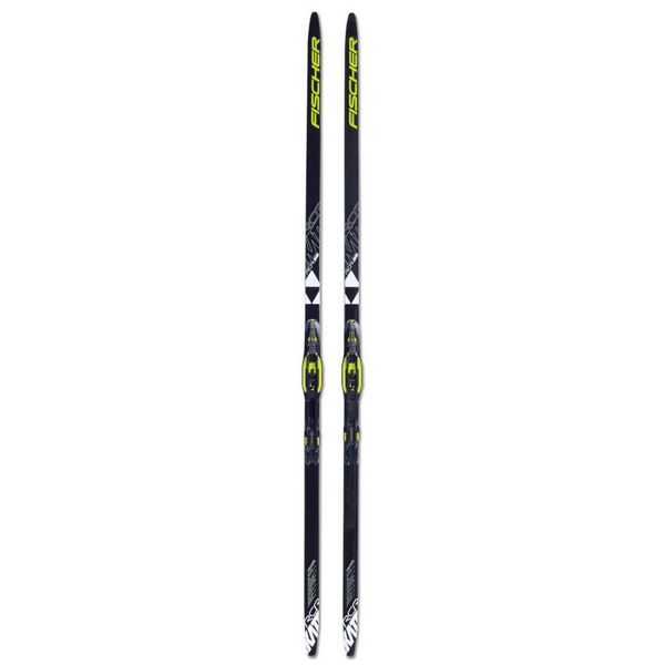FISCHER CROSS COUNTRY SKIS RCR SKATE STIFF IFP BLACK/YELLOW FOR ADULTS