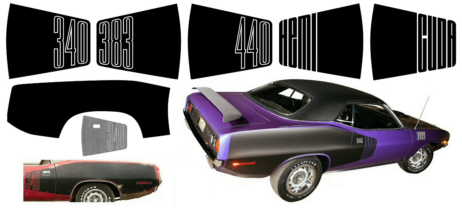 1971 Plymouth Cuda Billboards Blackouts Stripe Barracuda