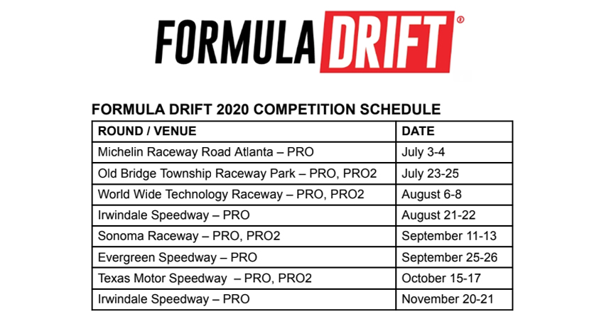 Formula Drift 2022 Schedule Formula Drift Adjusts 2020 Scheduleperformance Racing Industry
