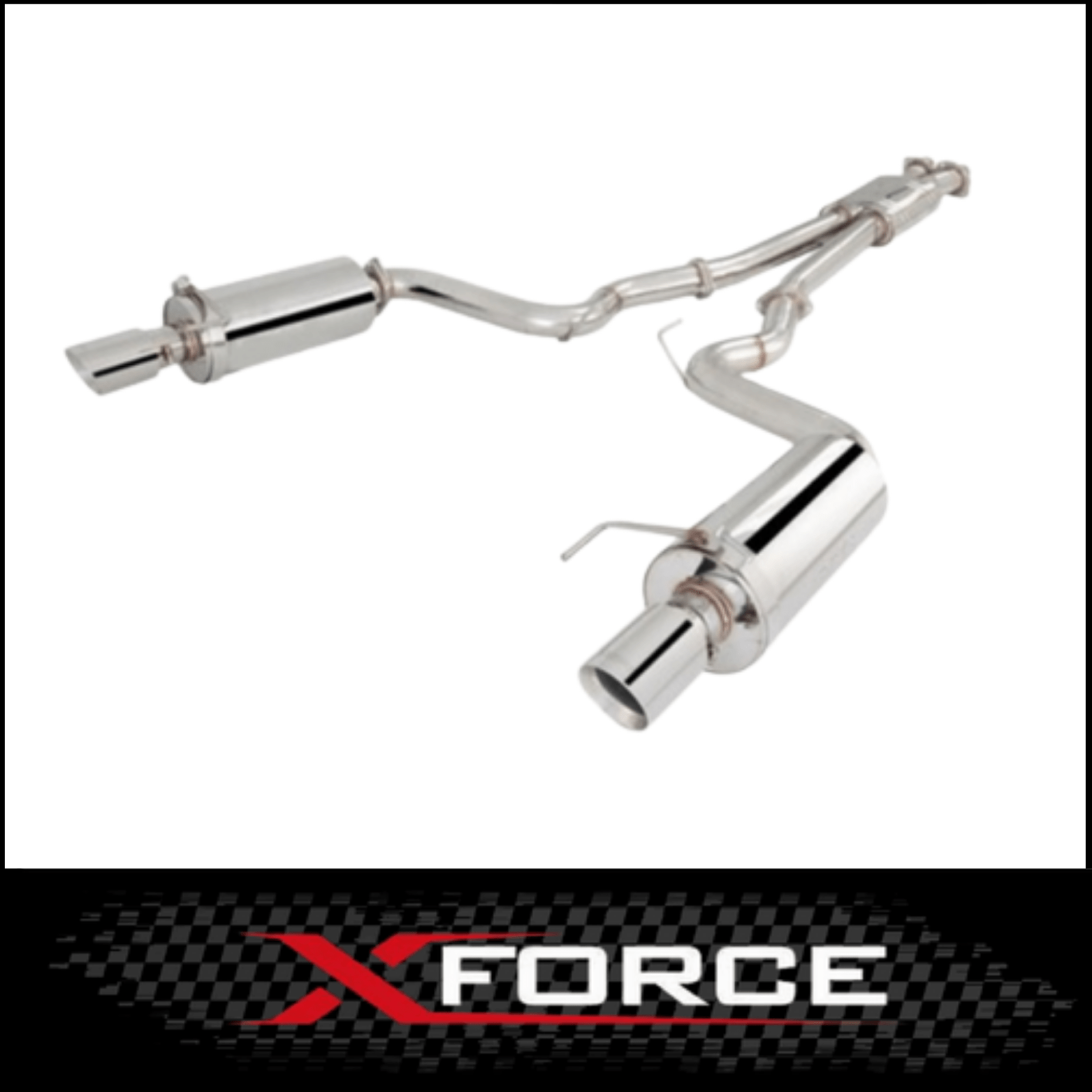 Ford Mustang Gt 5.0l V8 Xforce Twin 3" Stainless Steel Cat Back Exhaust