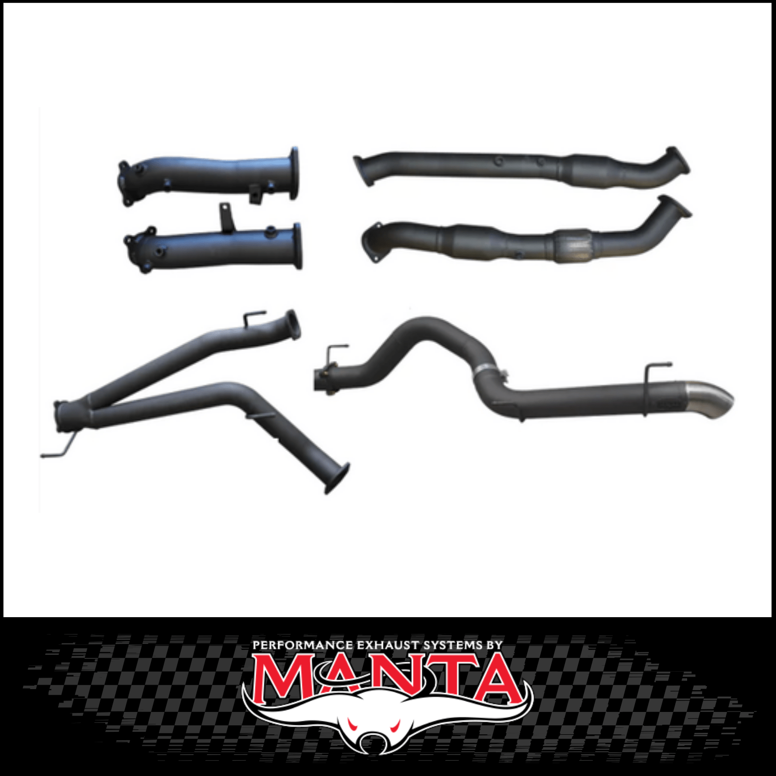 MANTA 3" TWIN INTO 4" TURBO BACK EXHAUST NO CATS & NO MUFFLERS FITS