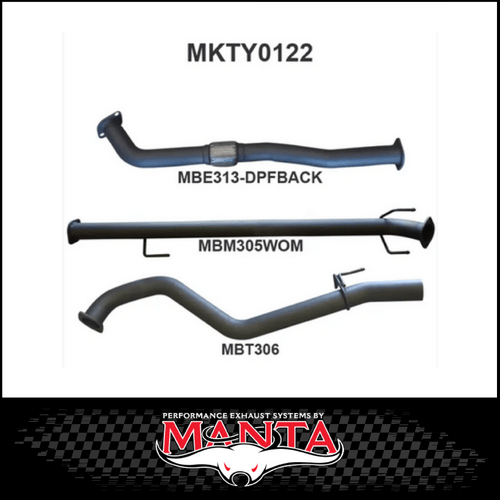 MANTA 3" DPF BACK EXHAUST SYSTEM WITH PIPE ONLY FITS TOYOTA HILUX