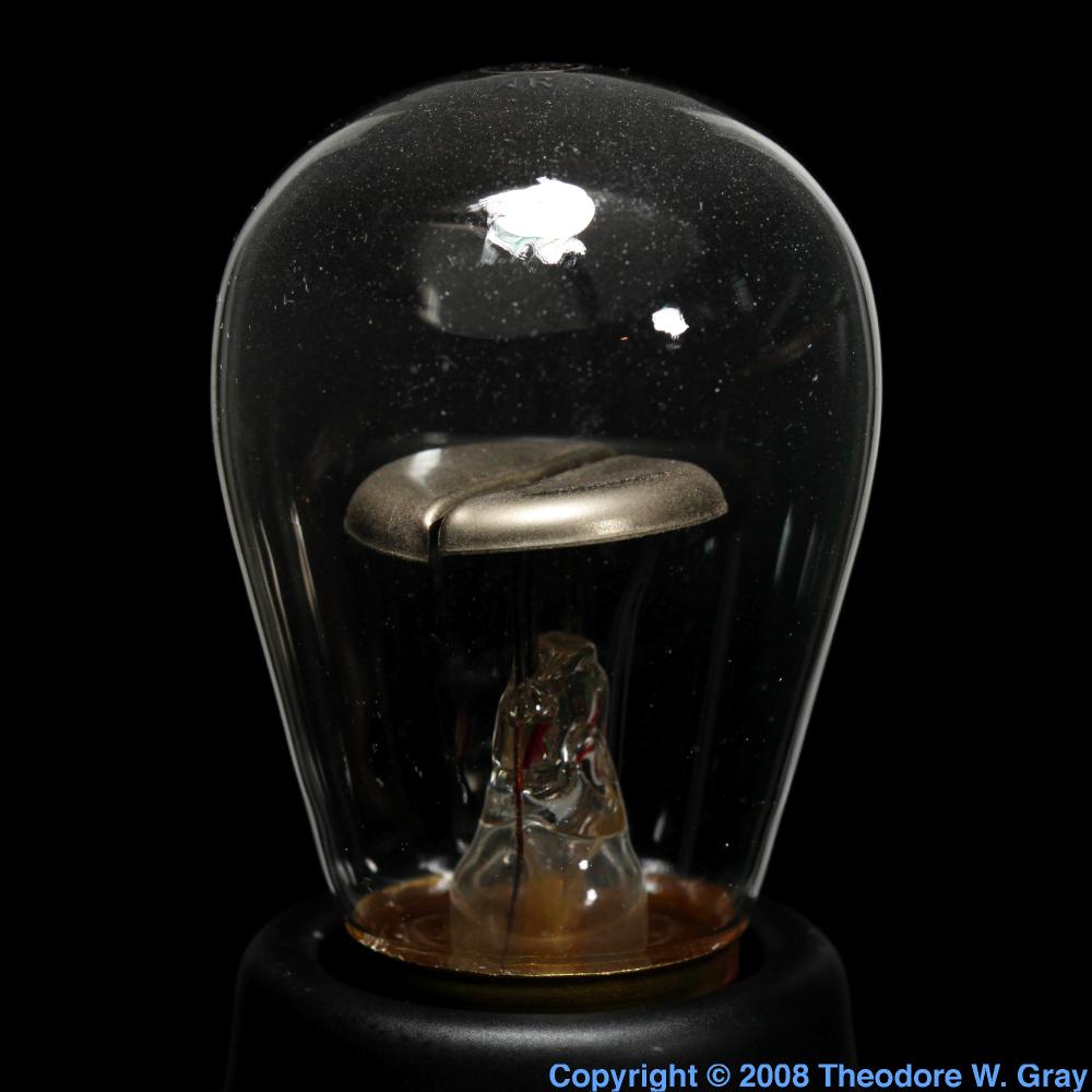 Argon signal lamps, a sample of the element Argon in the Periodic Table