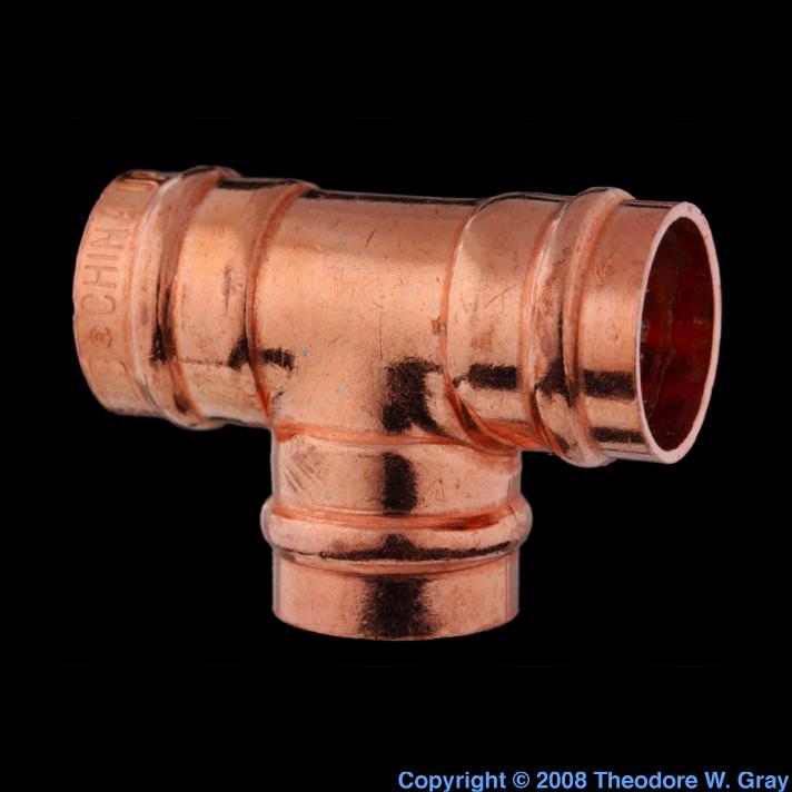 Common copper pipe, a sample of the element Copper in the Periodic Table