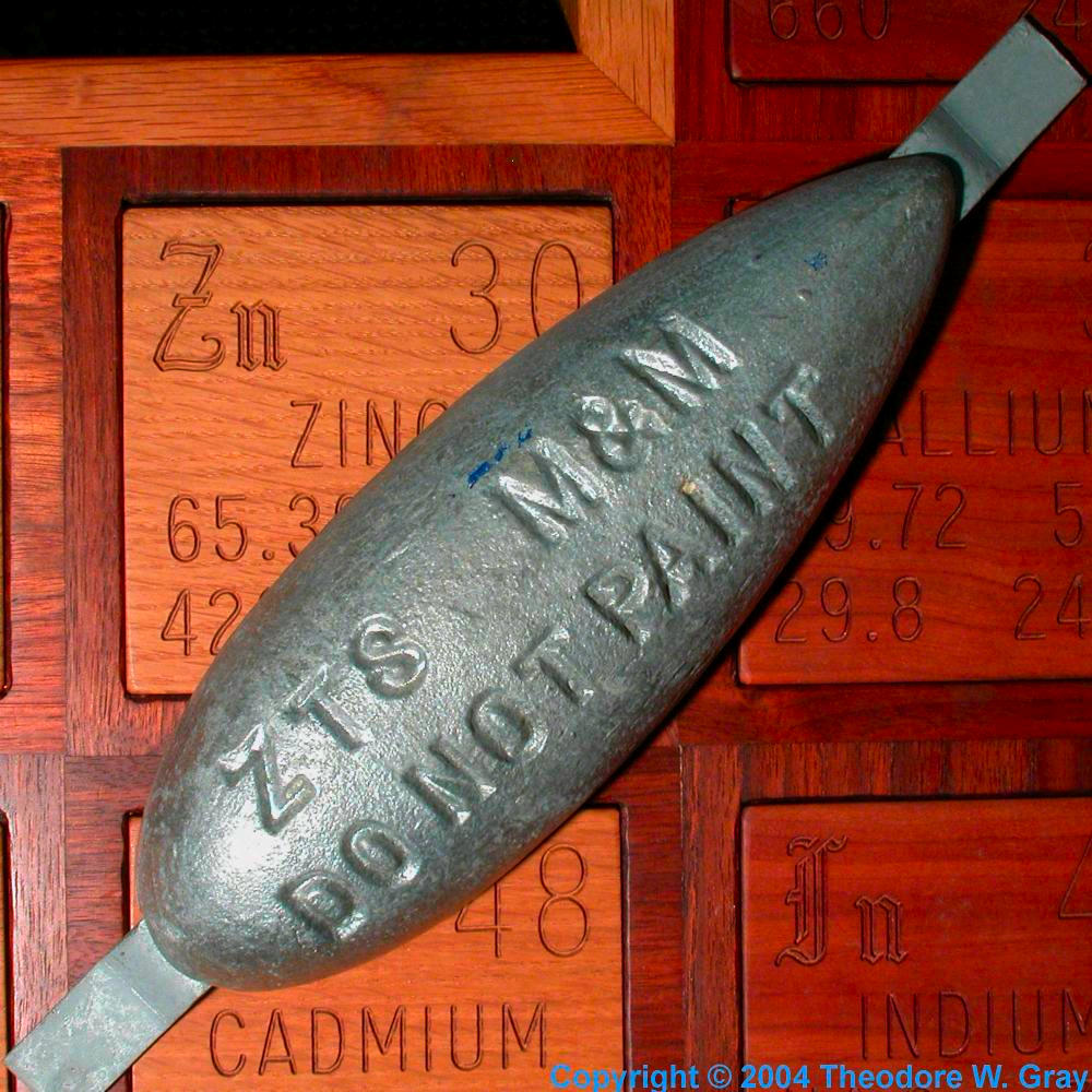 Another anode, a sample of the element Zinc in the Periodic Table