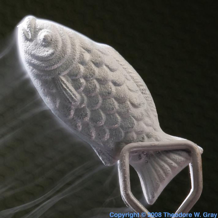 Frozen mercury fish, a sample of the element Mercury in the Periodic Table