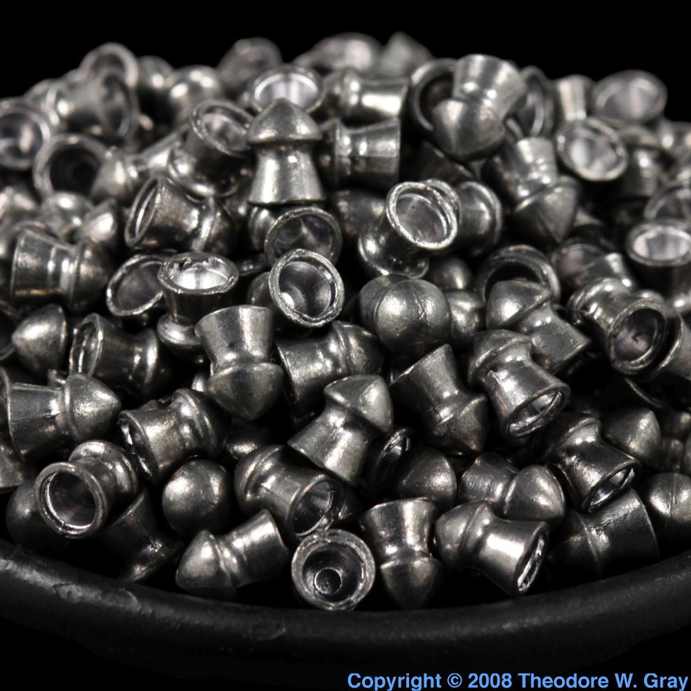 Lead BB gun pellets, a sample of the element Lead in the Periodic Table