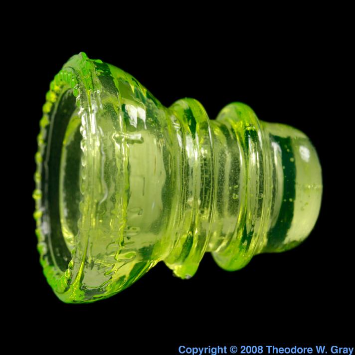 Uranium glass insulator, a sample of the element Uranium in the