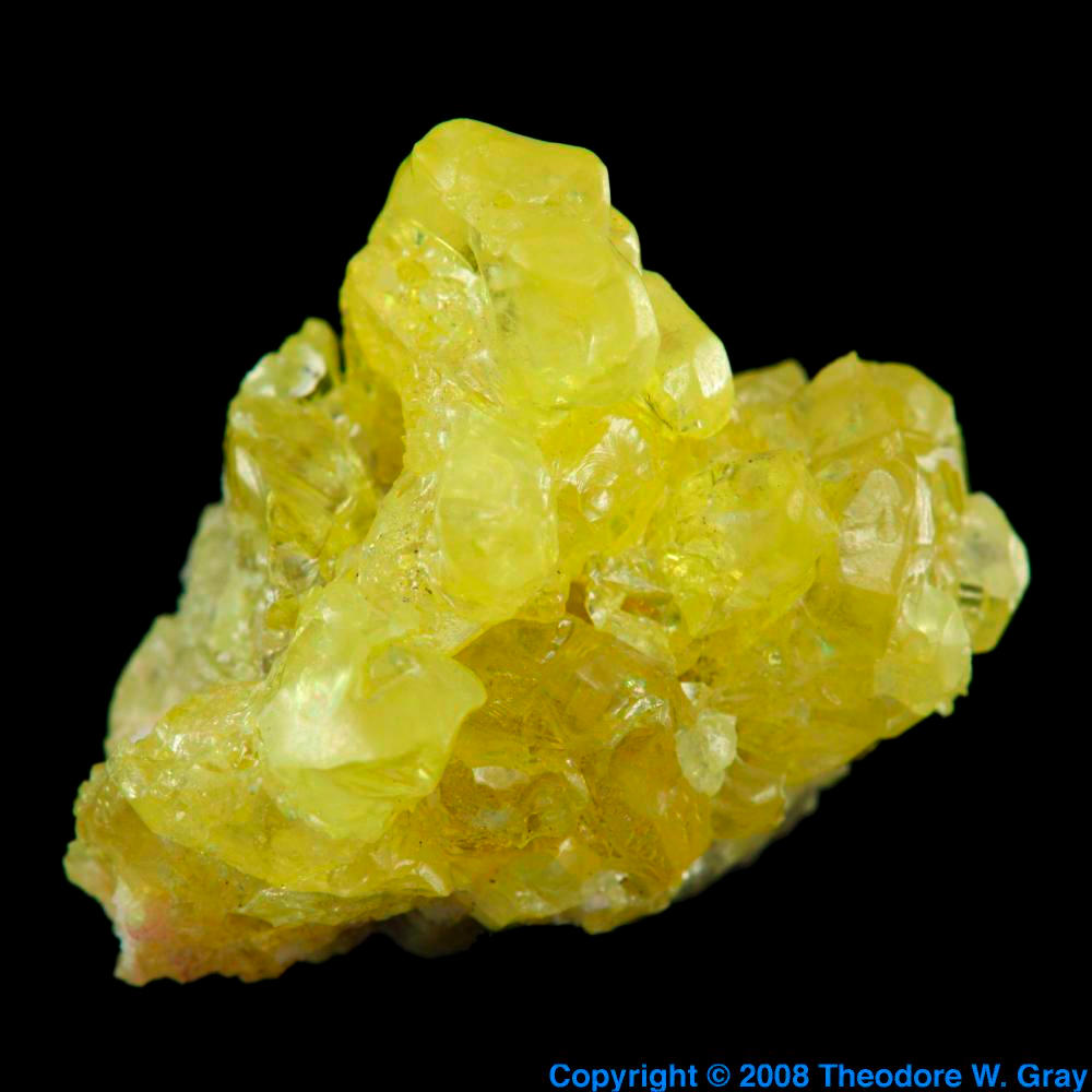 Native Sulfur, a sample of the element Sulfur in the Periodic Table