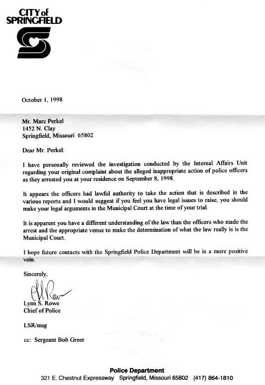 Springfield Missouri - Arrest of Marc Perkel by ...