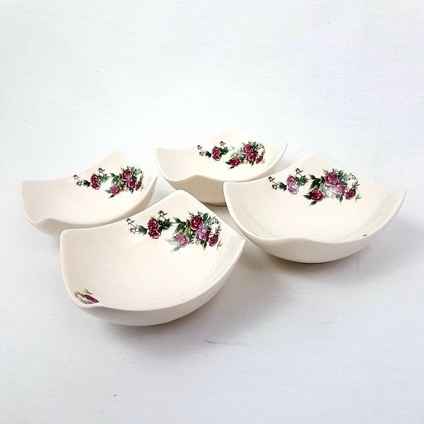Set Of 4 Floral Ceramic Bowls Persis Collection