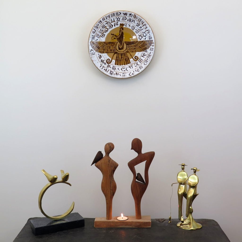 Persian Zoroastrian Farvahar Plate , 25cm Persis Collection