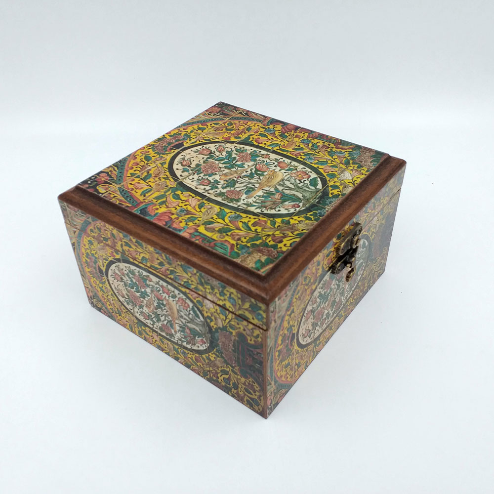 Decorative Storage Box Flower Pattern 15 x 15cm Persis Collection