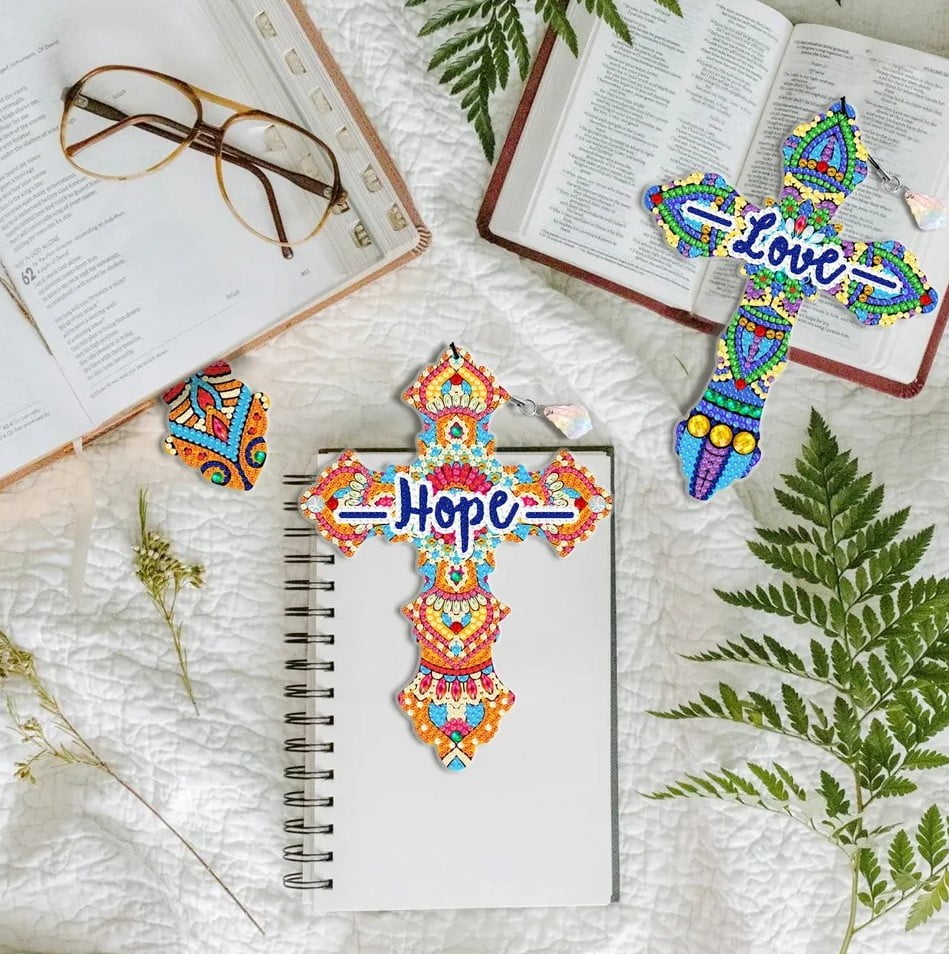 Diamond Painting Bookmark DIY Kit Cross/Faith/Words PERSKEPIT