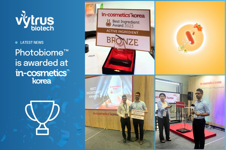 Vytrus takes bronze Best Ingredient Award at incosmetics Korea