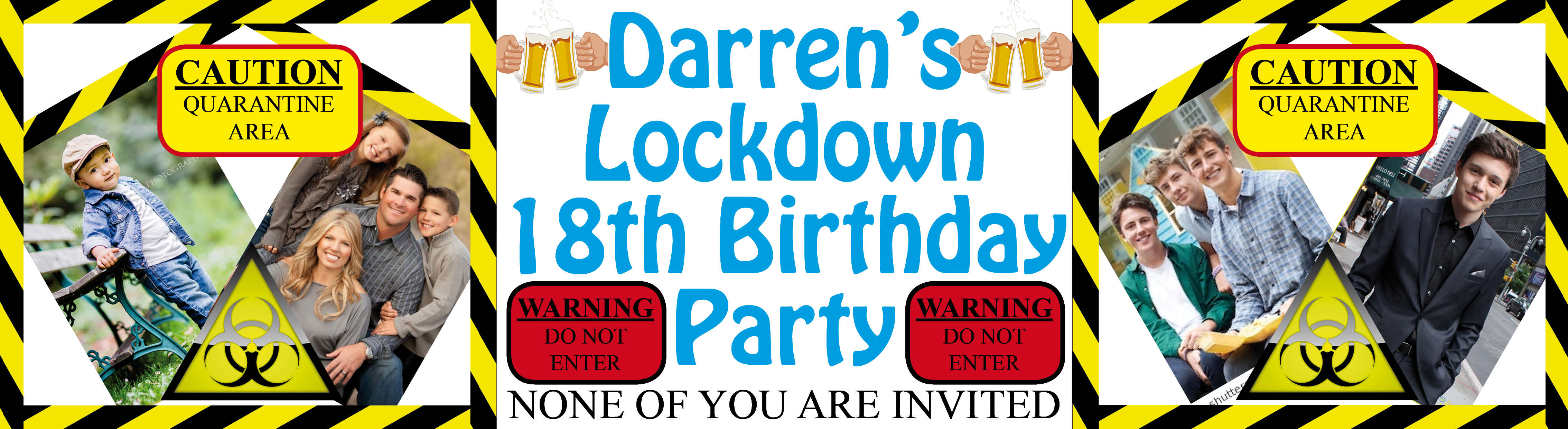 Quarantine Lockdown Birthday Party €14.99 Personalised Party Banners