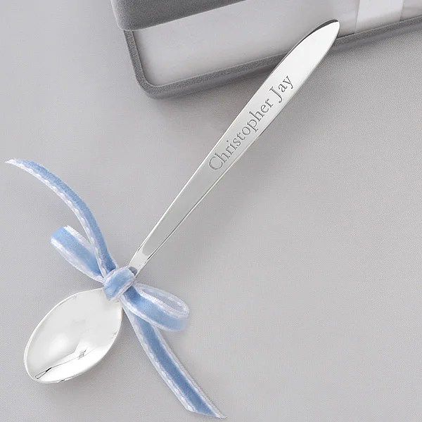 Personalized Silver Baby Spoon Keepsake Gift