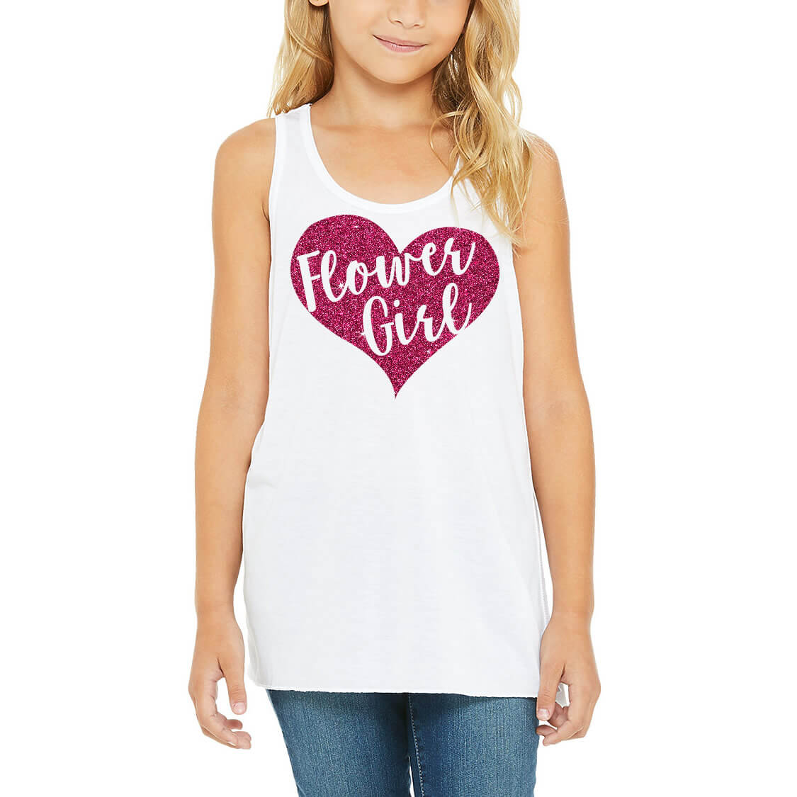 Heart Flower Girl Tank Top Personalized Brides