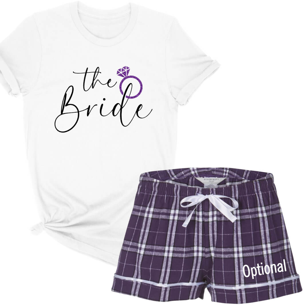 "The Bride" Pajama Set Personalized Brides