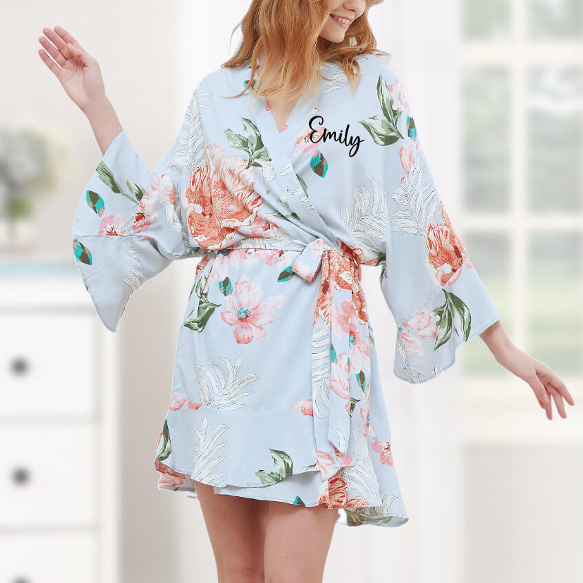 New Floral Robes Personalized Brides