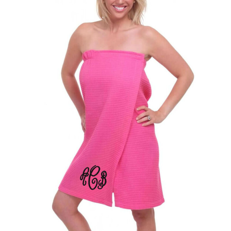 Monogrammed Waffle Spa Wrap Personalized Brides