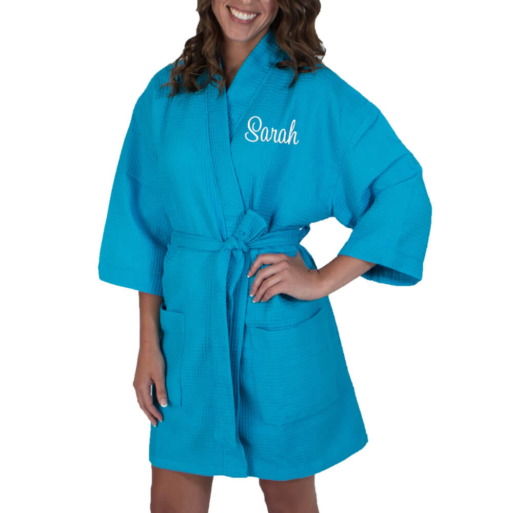 Personalized Waffle Bridal Party Robe with Name Personalized Brides