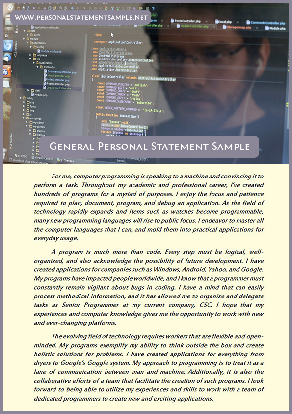 General Personal Statement Examples for Admission