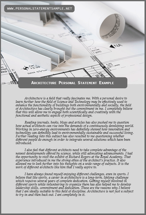 Make Use of Quality Architecture Personal Statement Examples