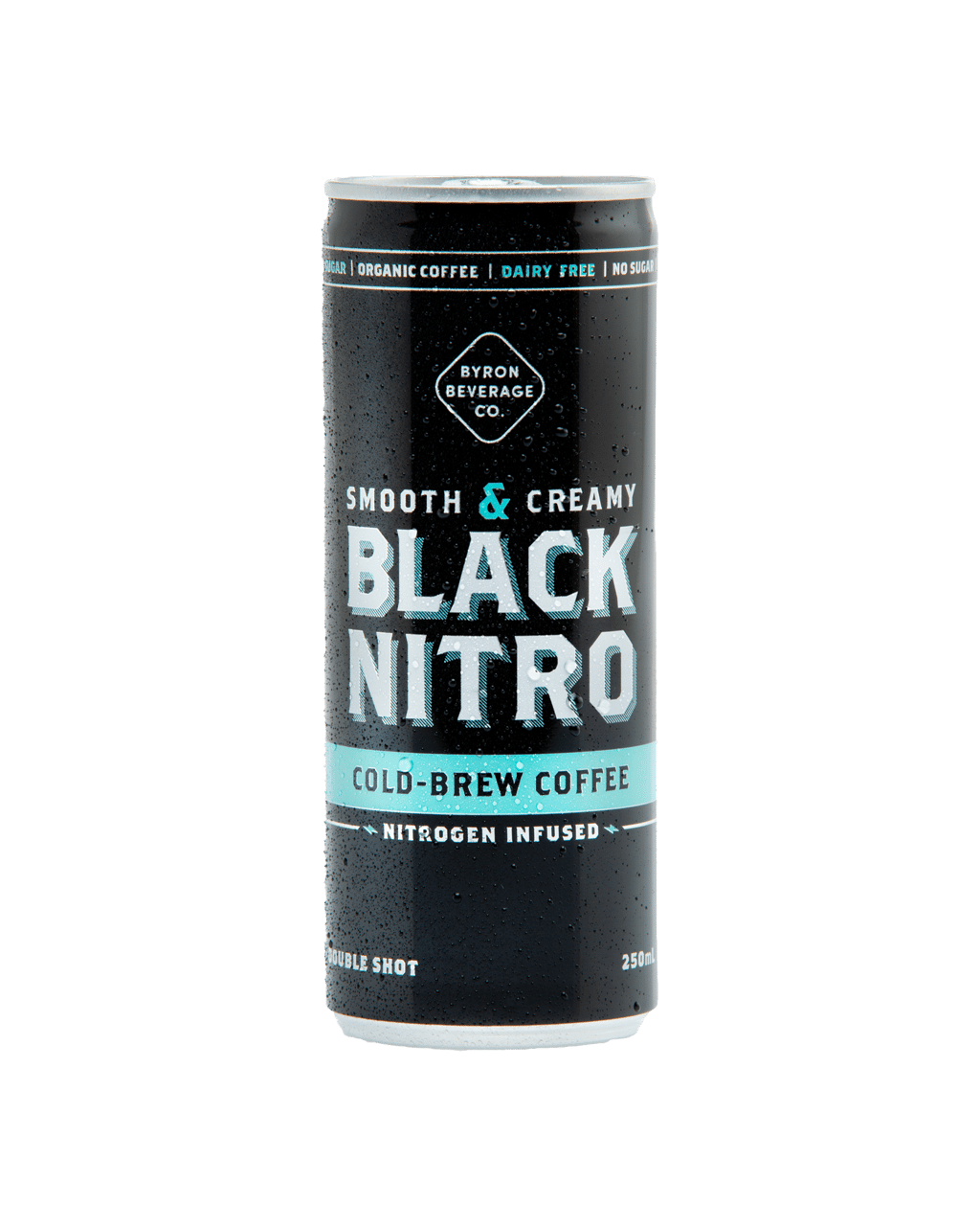 Organic Black Nitro Cold Brew Coffee 250ml Byron Beverage Co.