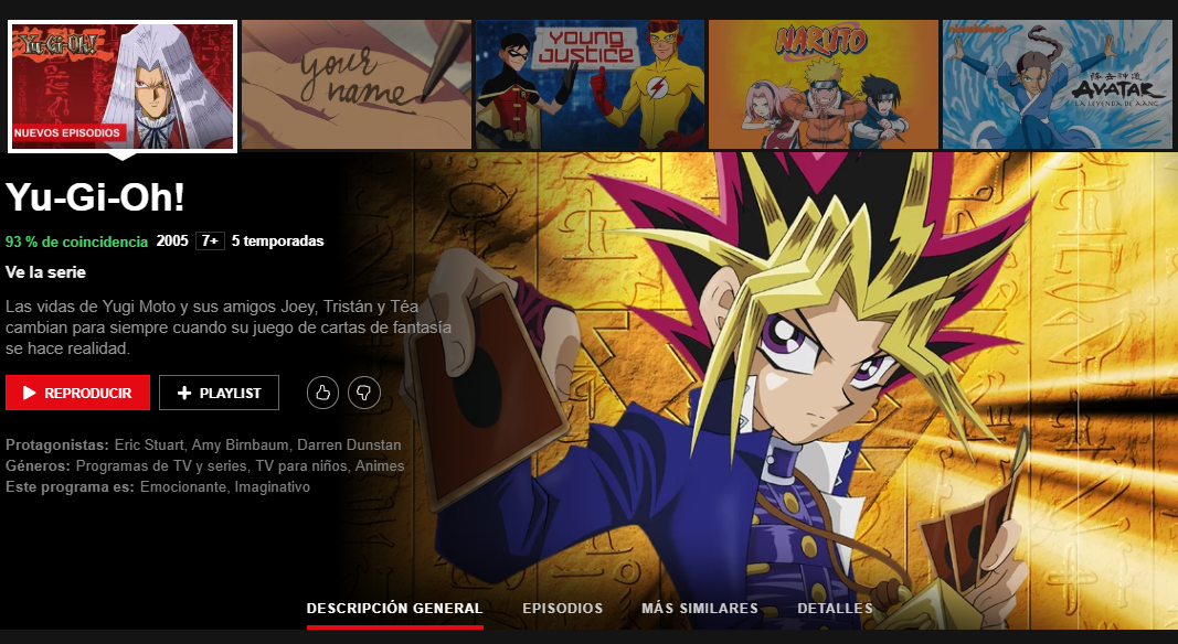 Netflix actualiza su catálogo de YuGiOh! con todas las temporadas