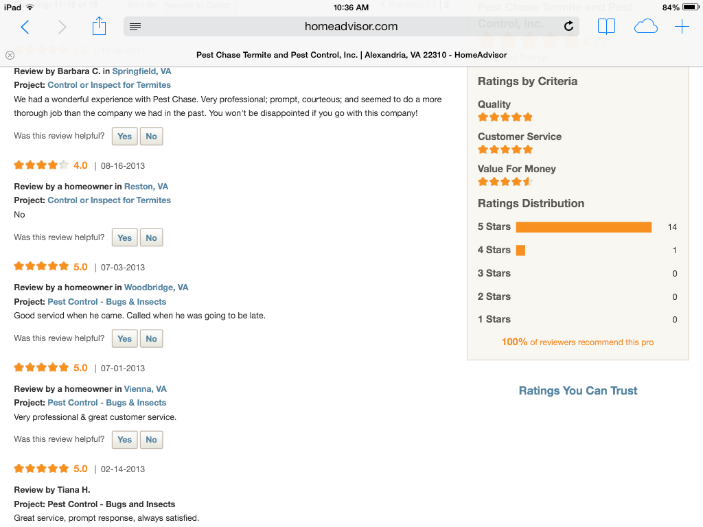 Alexandria VA Good Pest Control Companies