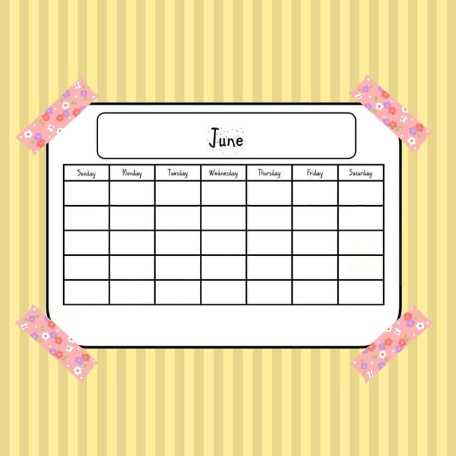 June PrinterFriendly Free Planner Petal Resources