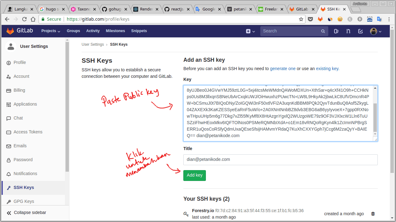 Cara Konfigurasi SSH Key untuk Gitlab, Biar Ngepush Tanpa Password