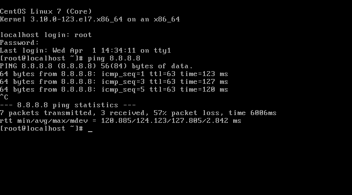 CentOS 7 No Network Connection