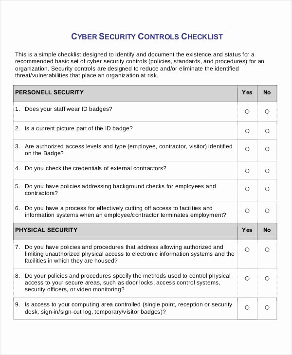 Building Security Checklist