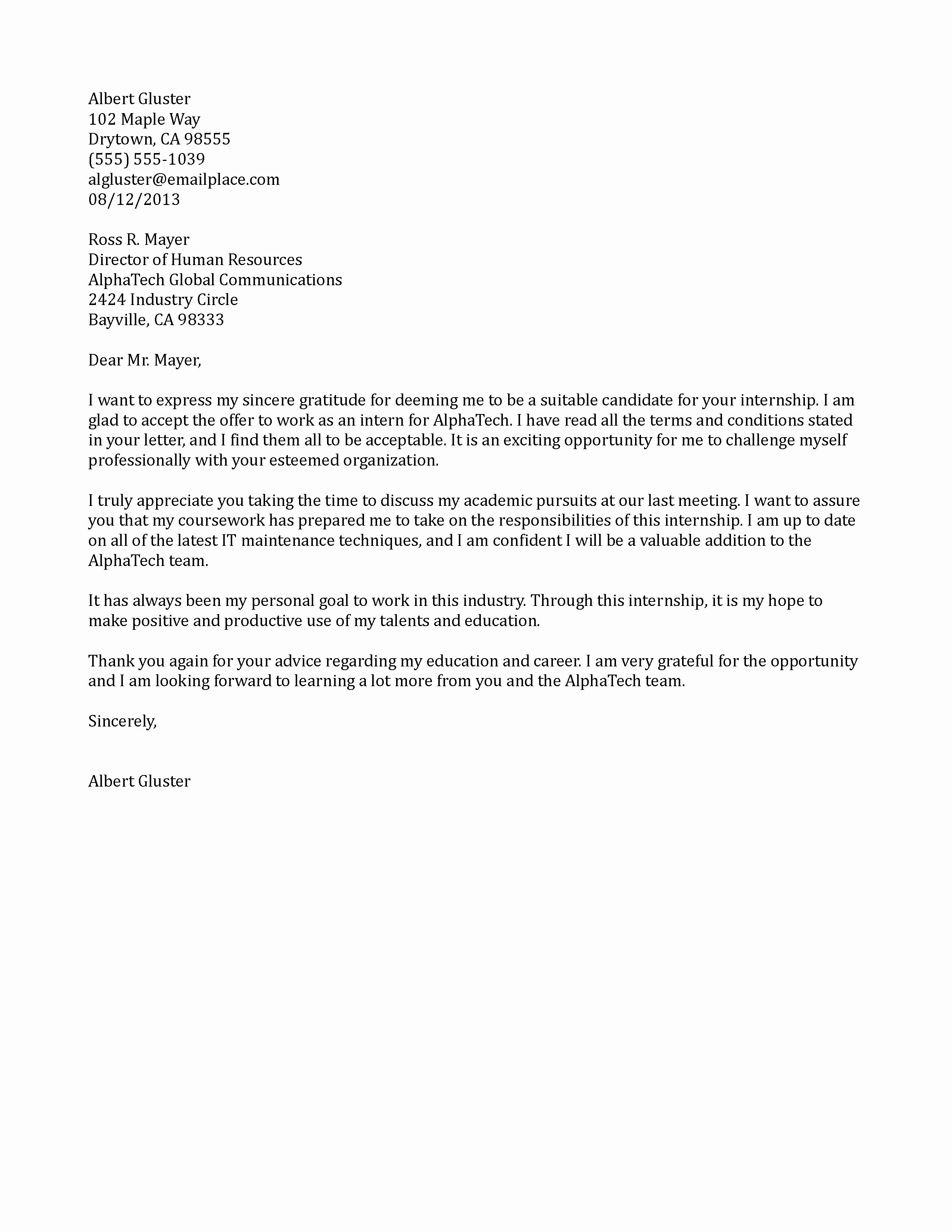 Rejection Letter for Internal Candidate Peterainsworth