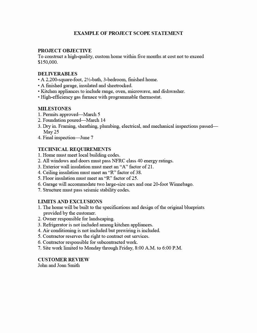 Sample Scopes Of Work