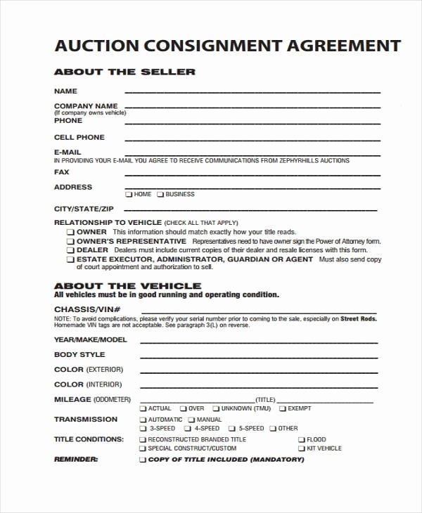 Vehicle Consignment Agreement Peterainsworth